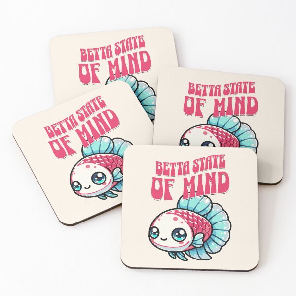 Item preview, Betta in Kawaii style, retro font, Betta saying designed and sold by FinFriends.