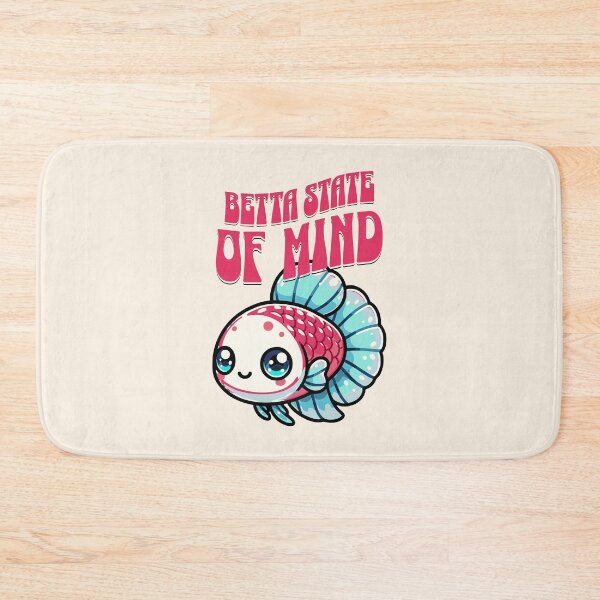 Item preview, Betta in Kawaii style, retro font, Betta saying designed and sold by FinFriends.