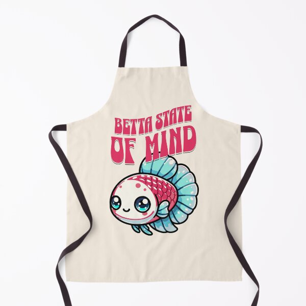 Item preview, Betta in Kawaii style, retro font, Betta saying designed and sold by FinFriends.