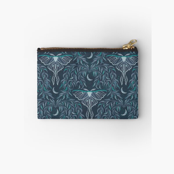 Item preview, Luna Moths, Willow Leaves and Crescent Moons, Midnight Blues designed and sold by lurepeating.