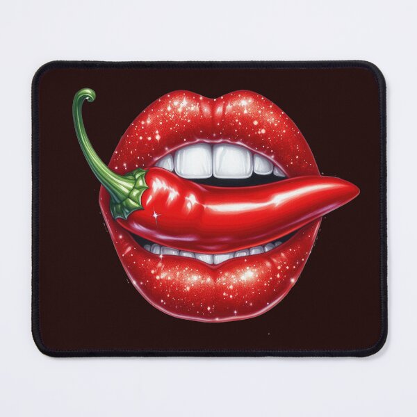 Item preview, Red hot chili pepper in shiny red lips designed and sold by Margival.