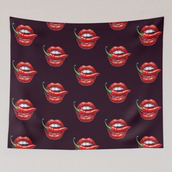 Item preview, Red hot chili pepper in shiny red lips designed and sold by Margival.