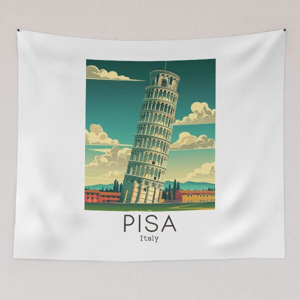Item preview, A Vintage Travel Illustration of Pisa - Italy designed and sold by GoodOldVintage.