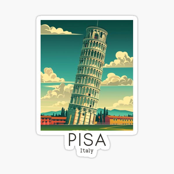 Item preview, A Vintage Travel Illustration of Pisa - Italy designed and sold by GoodOldVintage.