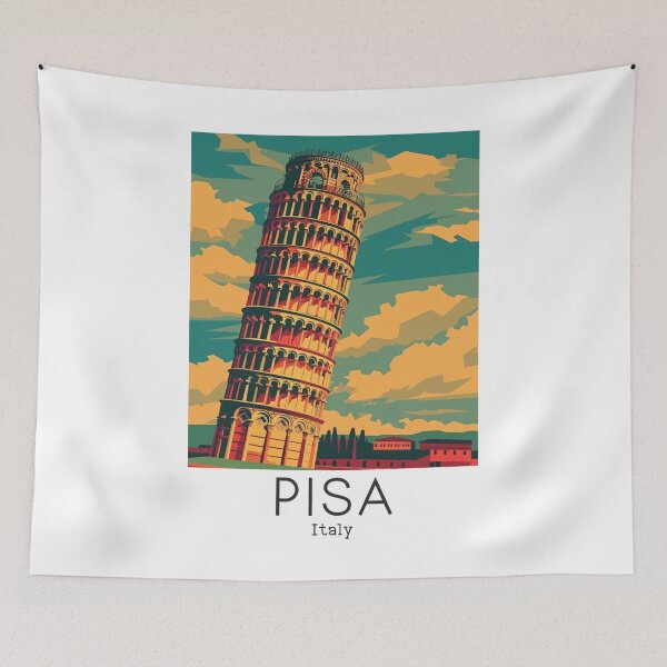 Item preview, A Vintage Travel Illustration of Pisa - Italy designed and sold by GoodOldVintage.