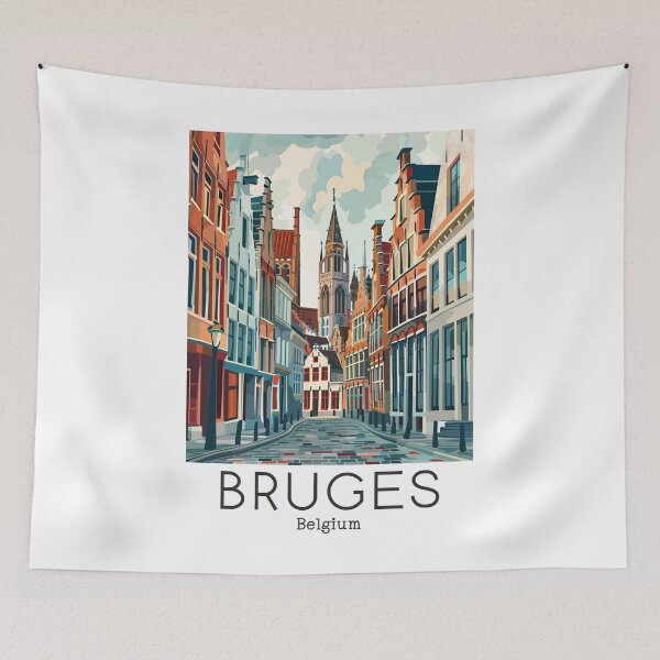 Item preview, A Vintage Travel Illustration of Bruges - Belgium designed and sold by GoodOldVintage.