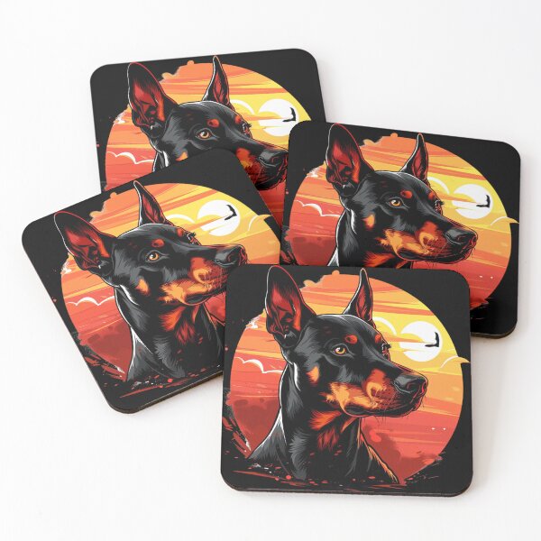 Item preview, Doberman against a backdrop of a fiery sunset designed and sold by FluxDesigner.