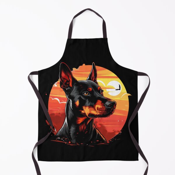 Item preview, Doberman against a backdrop of a fiery sunset designed and sold by FluxDesigner.