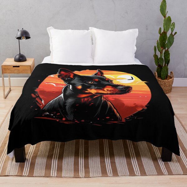 Item preview, Doberman against a backdrop of a fiery sunset designed and sold by FluxDesigner.