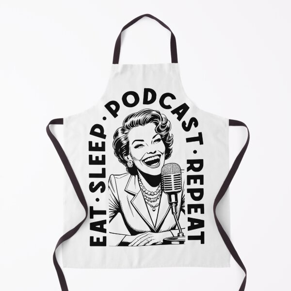 Item preview, Eat Sleep Podcast Repeat Funny Vintage Podcaster Woman designed and sold by GrandeDuc.
