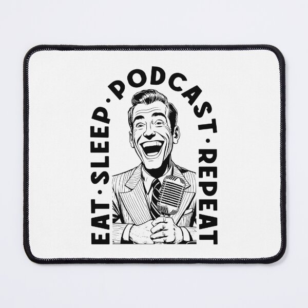 Item preview, Eat Sleep Podcast Repeat Funny Vintage Podcaster Man designed and sold by GrandeDuc.