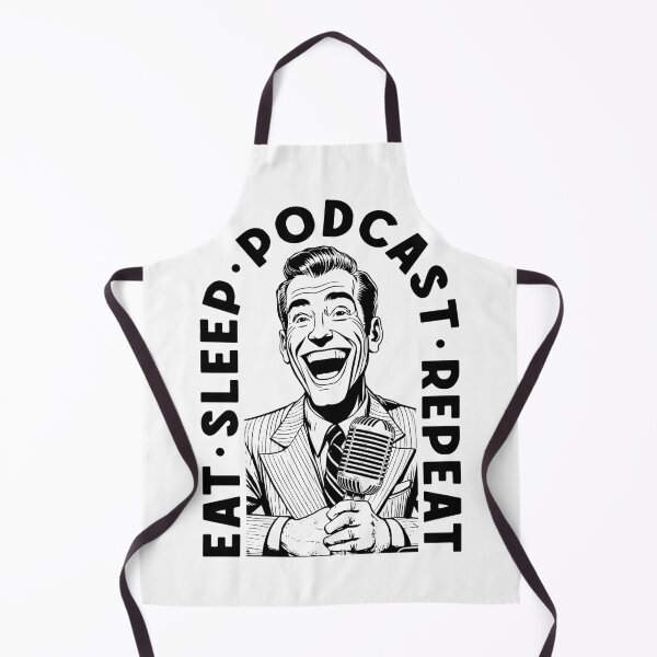 Item preview, Eat Sleep Podcast Repeat Funny Vintage Podcaster Man designed and sold by GrandeDuc.