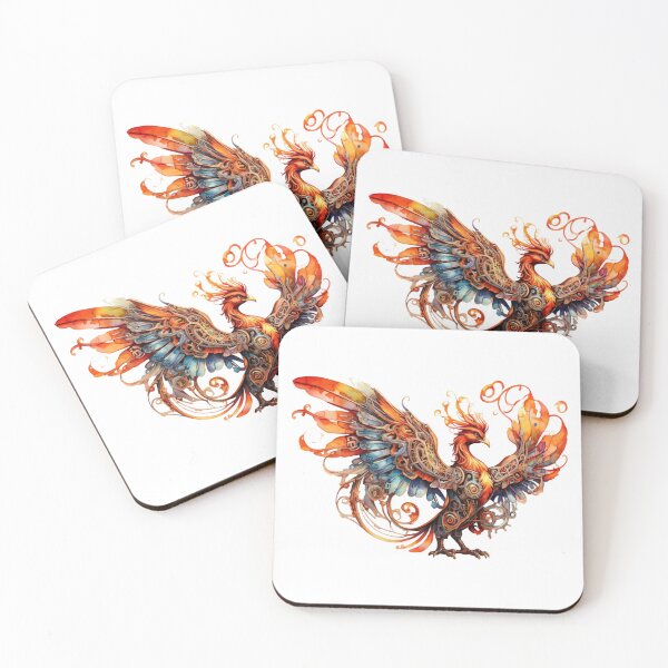 Item preview, A steampunk phoenix as a watercolor designed and sold by Rose Design & Photos.