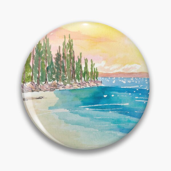 Item preview, View of Lake Tahoe Shoreline with Blue Water and Mountains designed and sold by artshop77.
