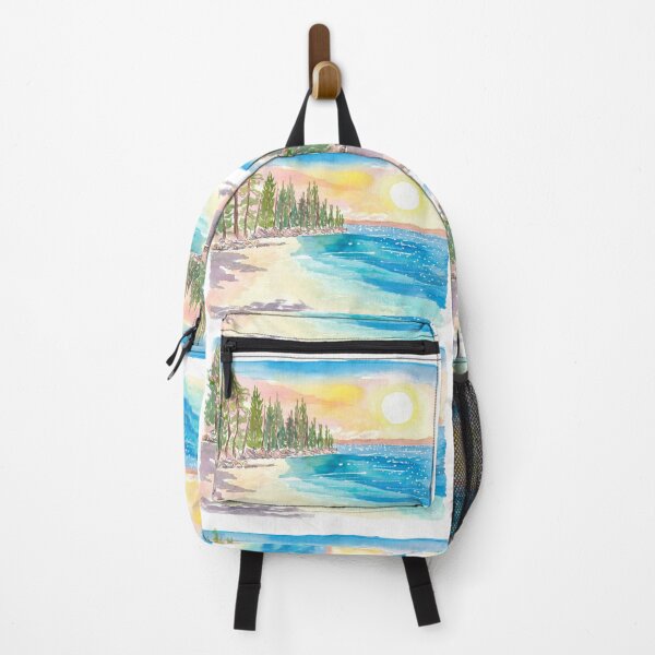 Item preview, View of Lake Tahoe Shoreline with Blue Water and Mountains designed and sold by artshop77.