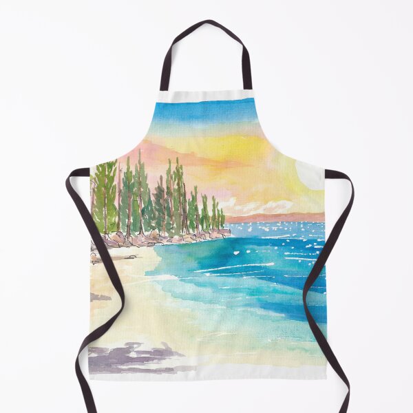 Item preview, View of Lake Tahoe Shoreline with Blue Water and Mountains designed and sold by artshop77.