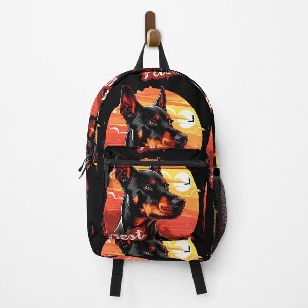 Item preview, Doberman against a backdrop of a fiery sunset designed and sold by FluxDesigner.