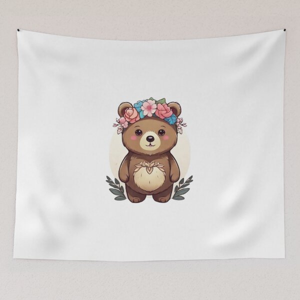 Aperçu de l'œuvre Clipart d’ours floral. créée et vendue par Vegasstickers.