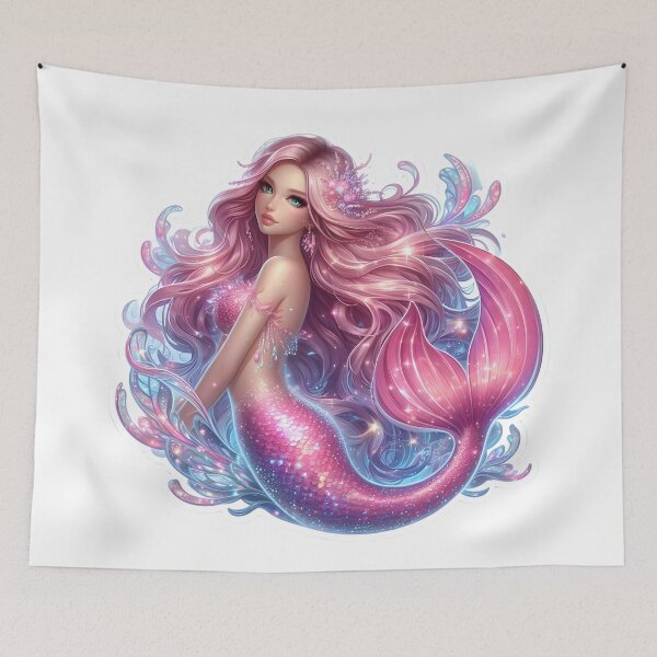 Item preview, Shimmering Pink Mermaid Dream designed and sold by AI-Only Creations.