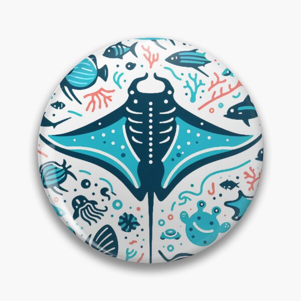 Item preview, manta ray with othere sea creatures designed and sold by lilyfeng.