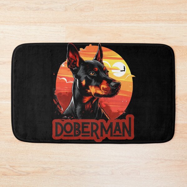 Item preview, Doberman against a backdrop of a fiery sunset designed and sold by FluxDesigner.
