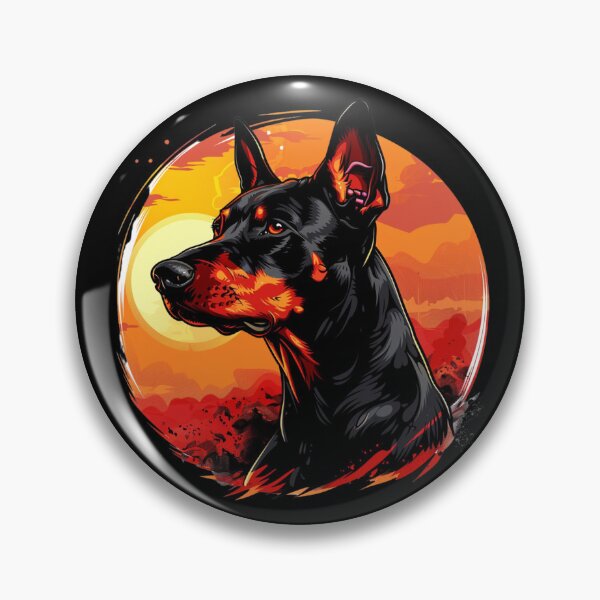 Item preview, Doberman against a backdrop of a fiery sunset designed and sold by FluxDesigner.