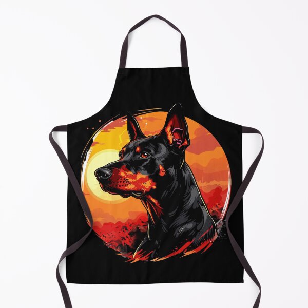 Item preview, Doberman against a backdrop of a fiery sunset designed and sold by FluxDesigner.