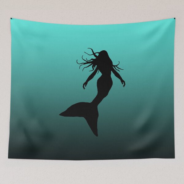Item preview, Mermaid Art Mermaid in Blue Ocean - Light Cyan Blue designed and sold by Beachy.