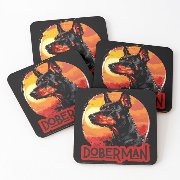 Item preview, Doberman against a backdrop of a fiery sunset designed and sold by FluxDesigner.