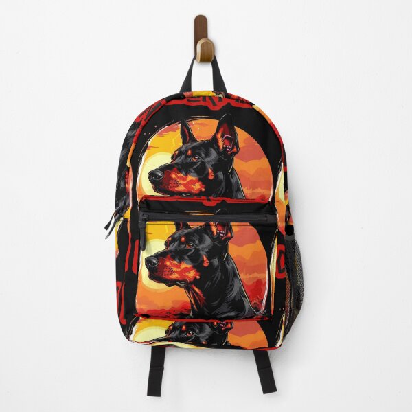 Item preview, Doberman against a backdrop of a fiery sunset designed and sold by FluxDesigner.
