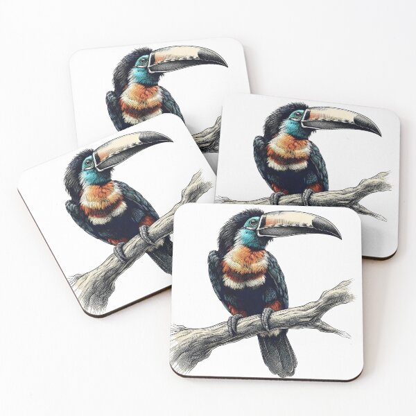 Item preview, Vibrant Aracari Art, cute draw, toucan designed and sold by FlowCreate.