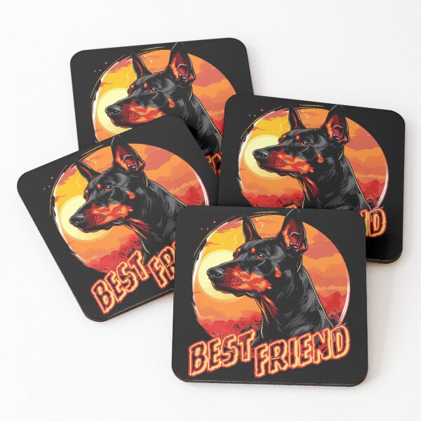 Item preview, Doberman against a backdrop of a fiery sunset designed and sold by FluxDesigner.