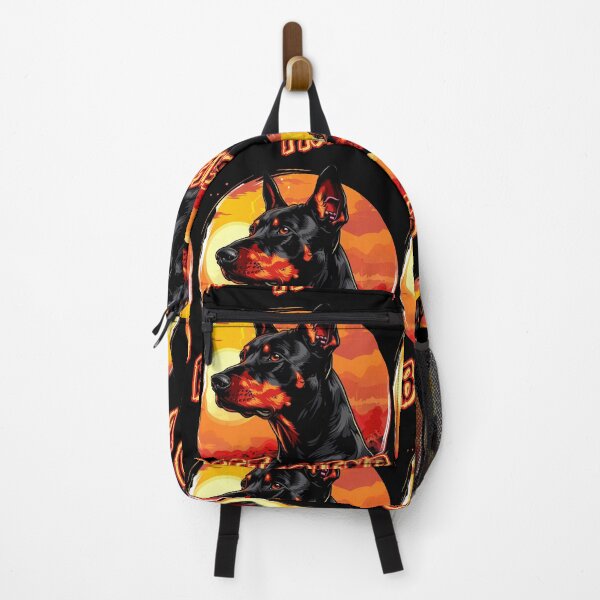 Item preview, Doberman against a backdrop of a fiery sunset designed and sold by FluxDesigner.