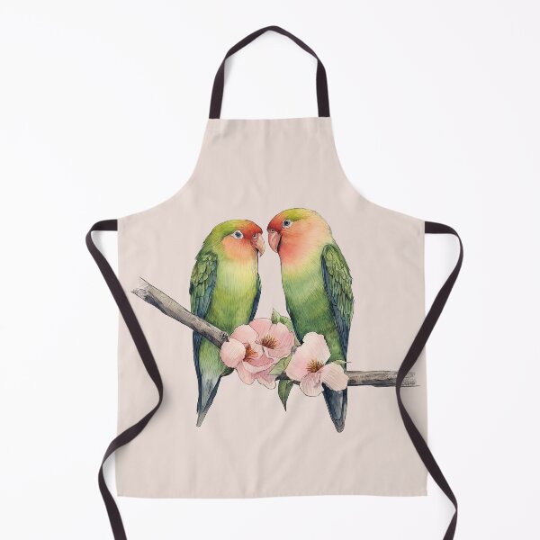 Item preview, Lovebird watercolor handmade painting designed and sold by kolonjArt.