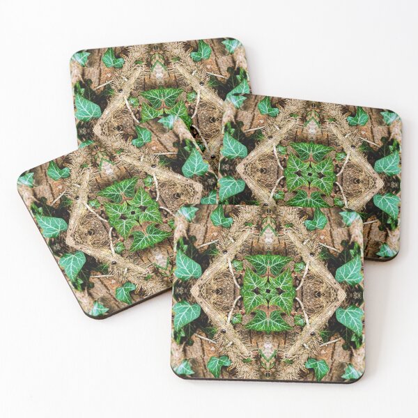 Item preview, Pattern of Ivy on Oak Bark  (with very small Harlequin ladybirds) designed and sold by Robin3DT.