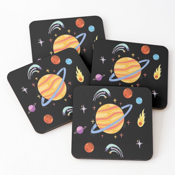 Item preview, Space art on black canvas designed and sold by PixelPopsShop.