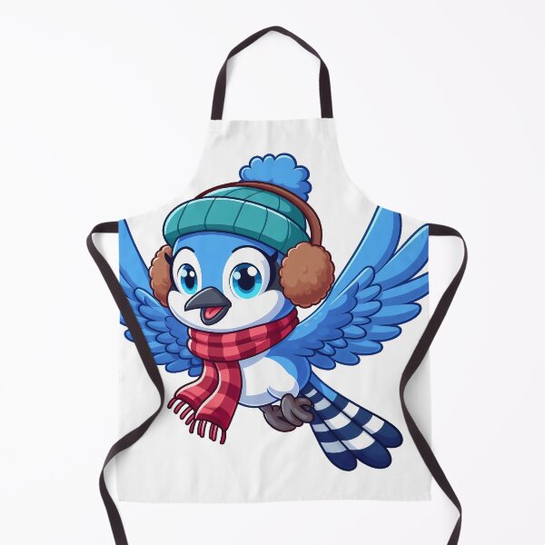 Item preview, cartoon of a Blue Bird flying wearing ear muffs and a scarf designed and sold by MzulhilmiZam.