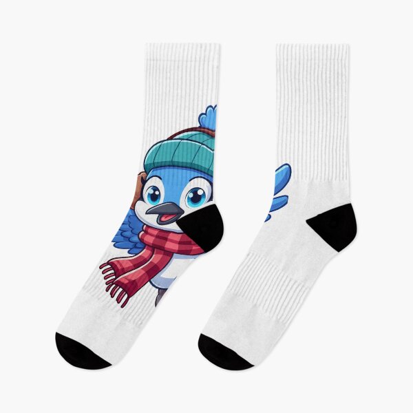 Item preview, cartoon of a Blue Bird flying wearing ear muffs and a scarf designed and sold by MzulhilmiZam.