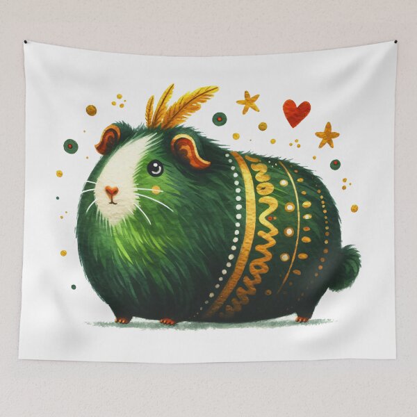 Item preview, Scandinavian Folk Art Plump Guinea Pig designed and sold by FOLK ART FUSION.