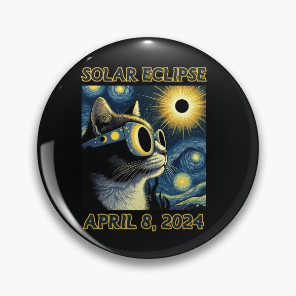 Item preview, Solar Eclipse Cat 2024 in Van Gogh Style designed and sold by Kondi-Art.