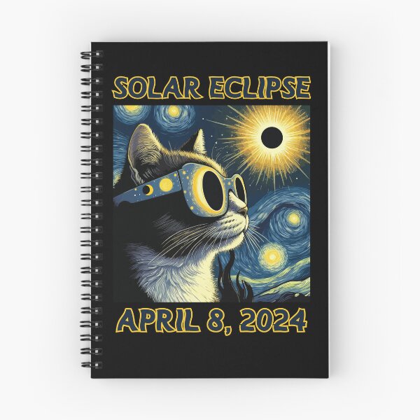 Item preview, Solar Eclipse Cat 2024 in Van Gogh Style designed and sold by Kondi-Art.