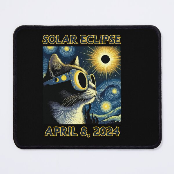 Item preview, Solar Eclipse Cat 2024 in Van Gogh Style designed and sold by Kondi-Art.