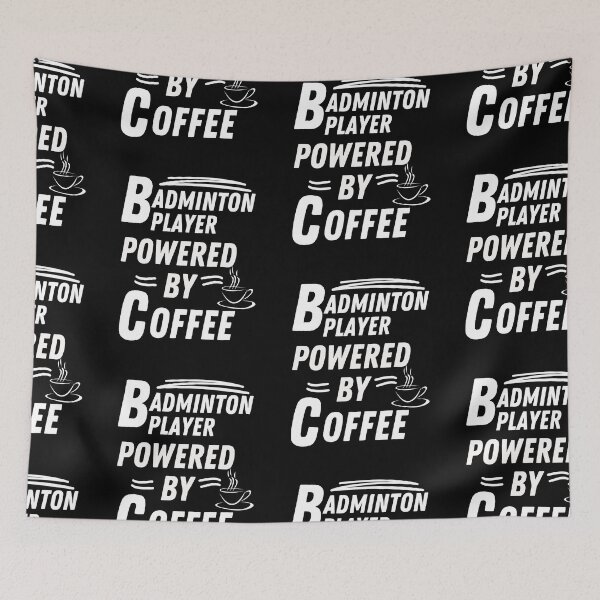 Item preview, badminton player powered by coffee designed and sold by annoying-shirts.