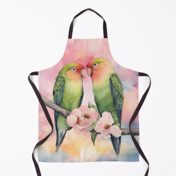 Item preview, Lovebird watercolor handmade painting art designed and sold by kolonjArt.