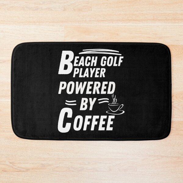 Item preview, beach golf player powered by coffee designed and sold by annoying-shirts.