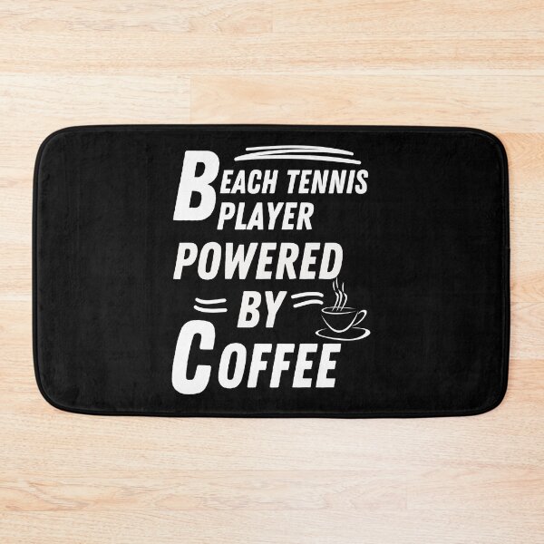 Item preview, beach tennis player powered by coffee designed and sold by annoying-shirts.