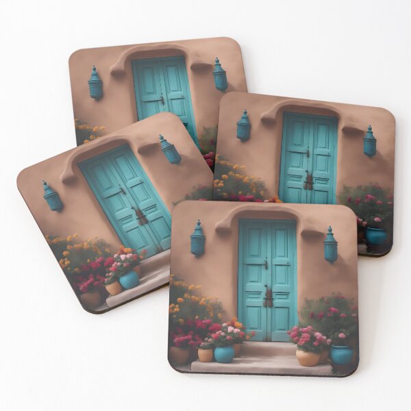 Item preview, Door Way, Entry Doors, Beautiful Santa Fe Style Turquoise Door designed and sold by Bohospiritart.