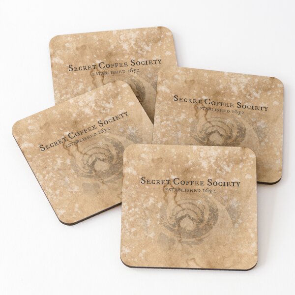 Item preview, Secret Coffee Society Coffee lovers vintage paper latte art. designed and sold by KarenBakerArt.