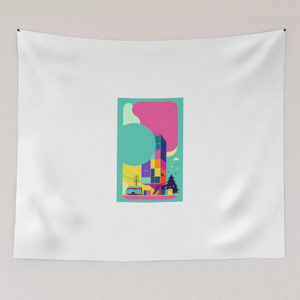 Item preview, Urban Kaleidoscope: Vibrant Skyscraper and Car Scene designed and sold by KTOShop.