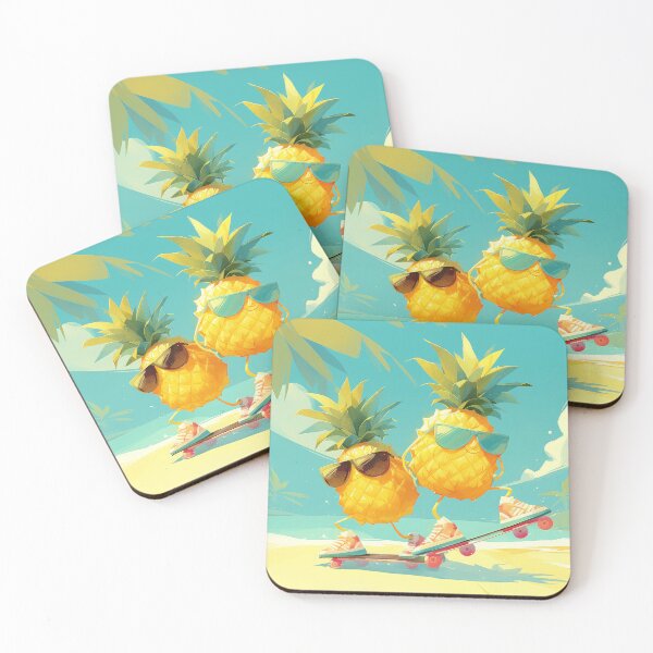 Item preview, Funny Pineapples on Skateboards designed and sold by JoyfulNat.
